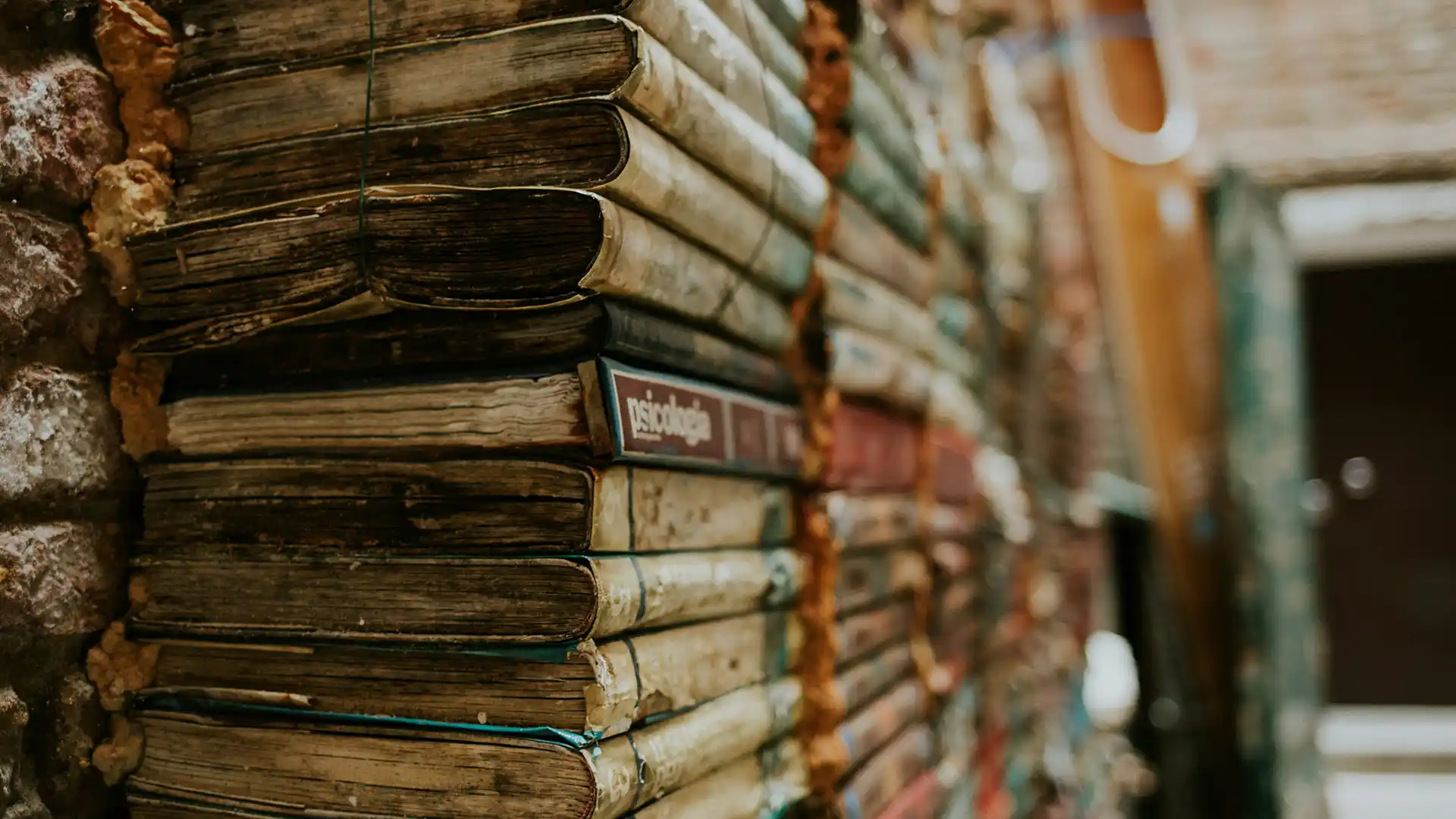 Vintage book stack.